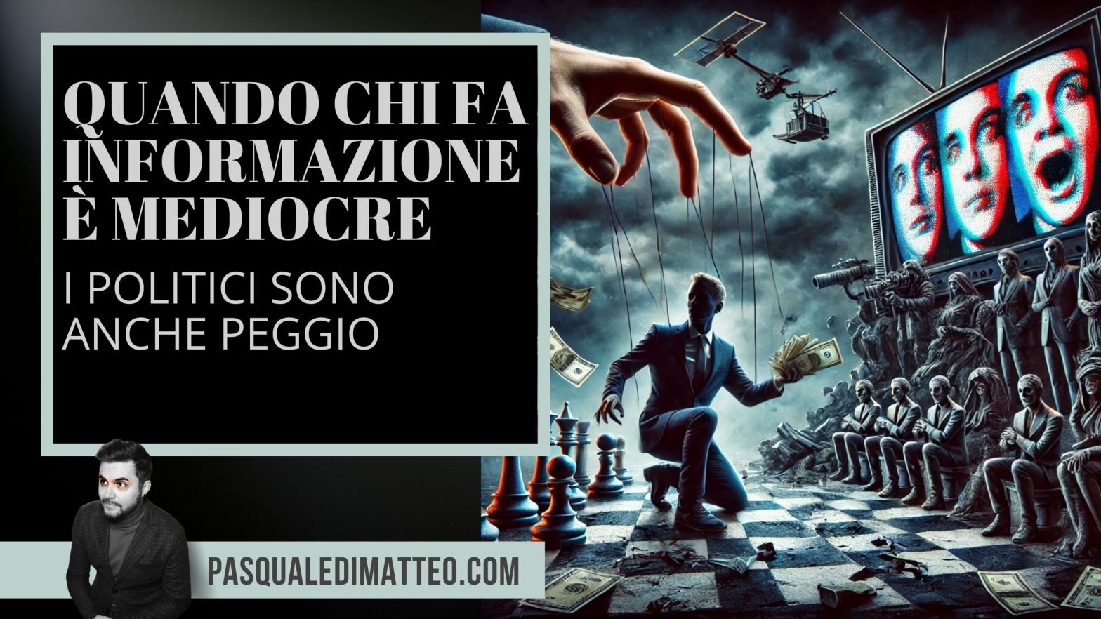 Copertina dell'articolo di geopolitica di Pasquale Di Matteo dal titolo "QUANDO CHI FA INFORMAZIONE È MEDIOCRE, I POLITICI SONO ANCHE PEGGIO"