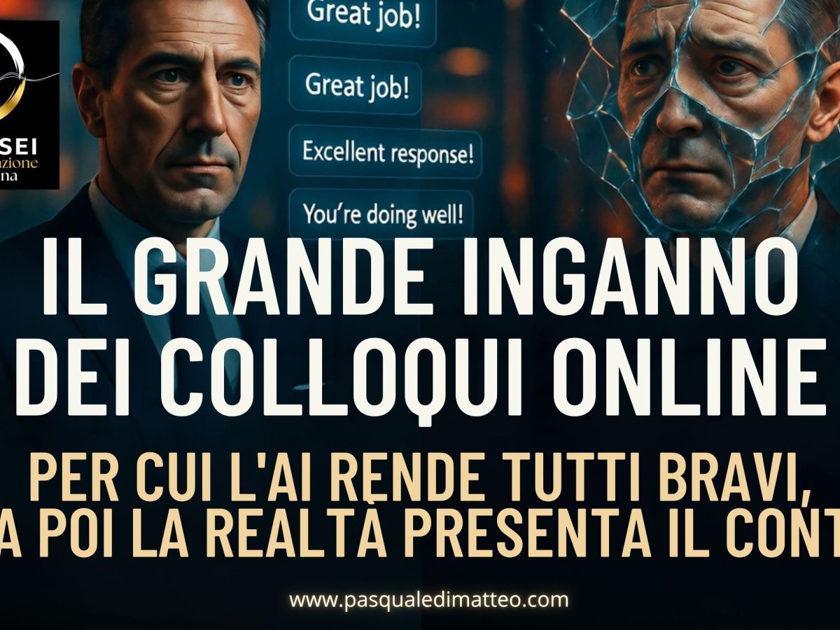 IL GRANDE INGANNO DEI COLLOQUI ONLINE, PER CUI L’AI RENDE TUTTI BRAVI, MA POI LA REALTÀ PRESENTA IL&nbsp;CONTO